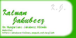 kalman jakubecz business card