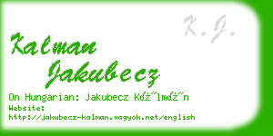 kalman jakubecz business card